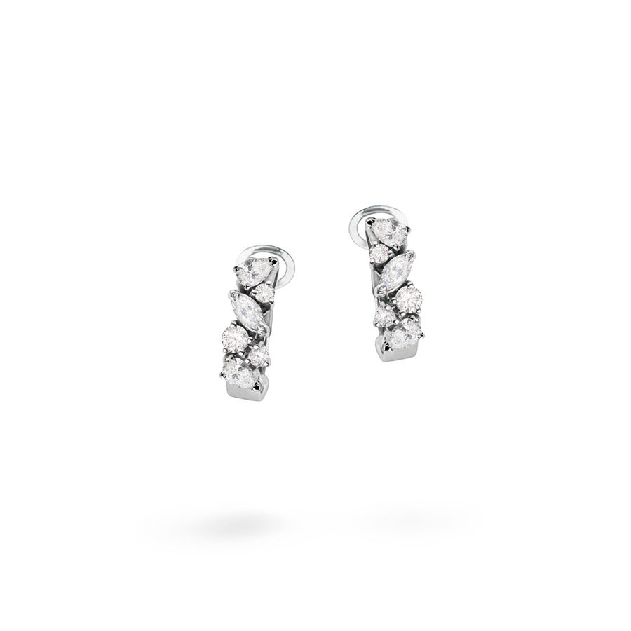 White gold 'Balance' hoop earrings with diamonds BALANCE | OR FANTAU18B CT 0,82